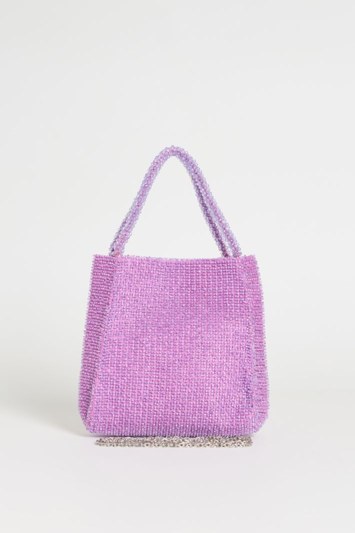 Bead-embroidered bag - LILAC - Intrend - 3