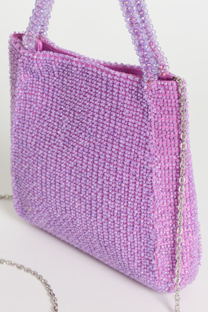 Bead-embroidered bag - LILAC - Intrend - 4