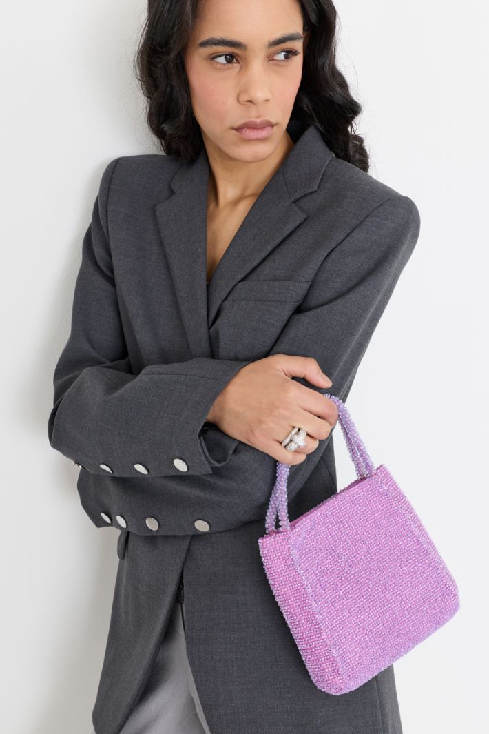 Bead-embroidered bag - LILAC - Intrend - 5
