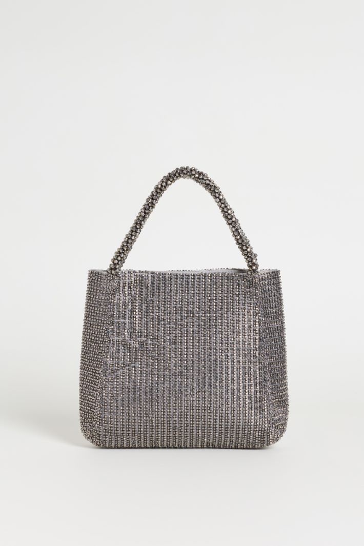 Bead-embroidered bag - GREY - Intrend