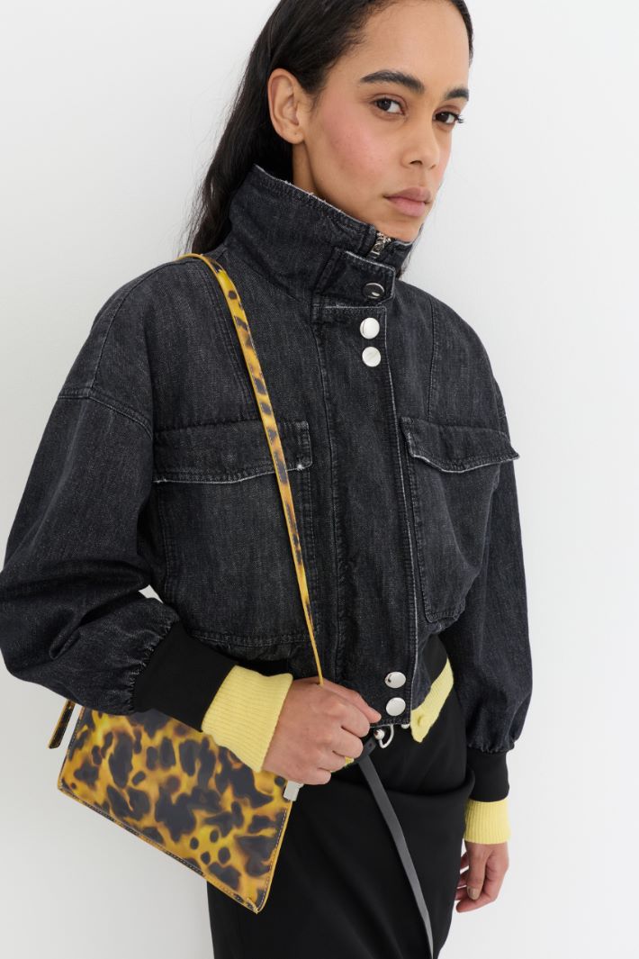 Spot Print Clutch - YELLOW BLACK - Intrend - 5