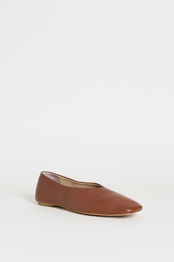 Leather ballet flats - BROWN - Intrend - 2