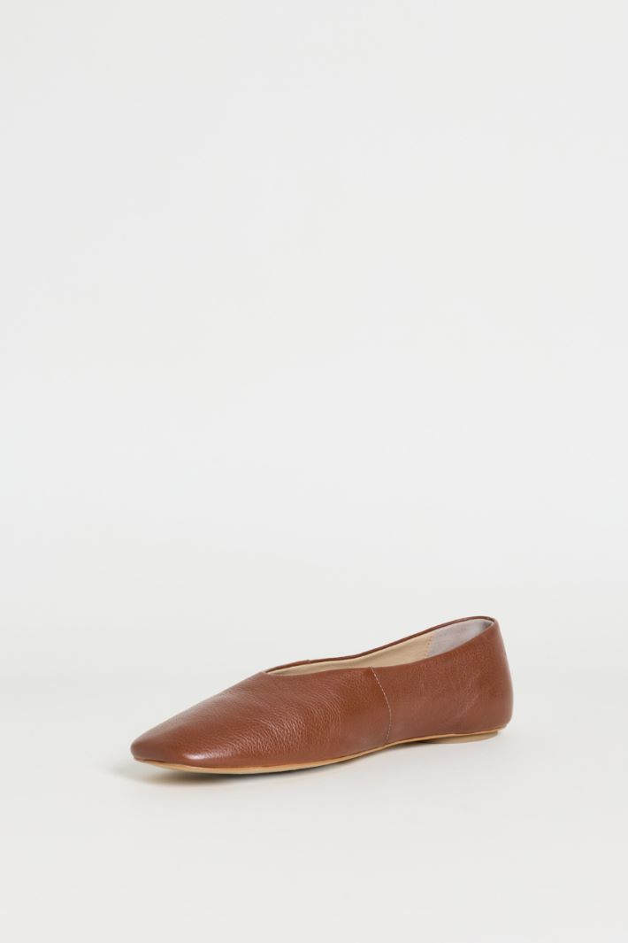 Leather ballet flats - BROWN - Intrend - 3