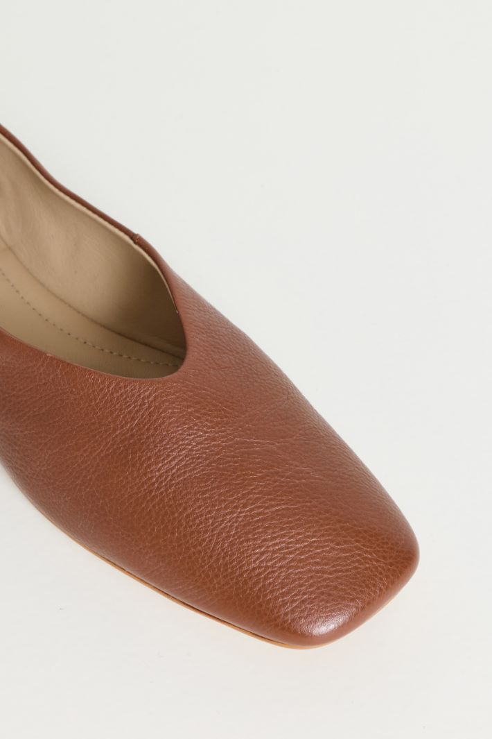 Leather ballet flats - BROWN - Intrend - 4