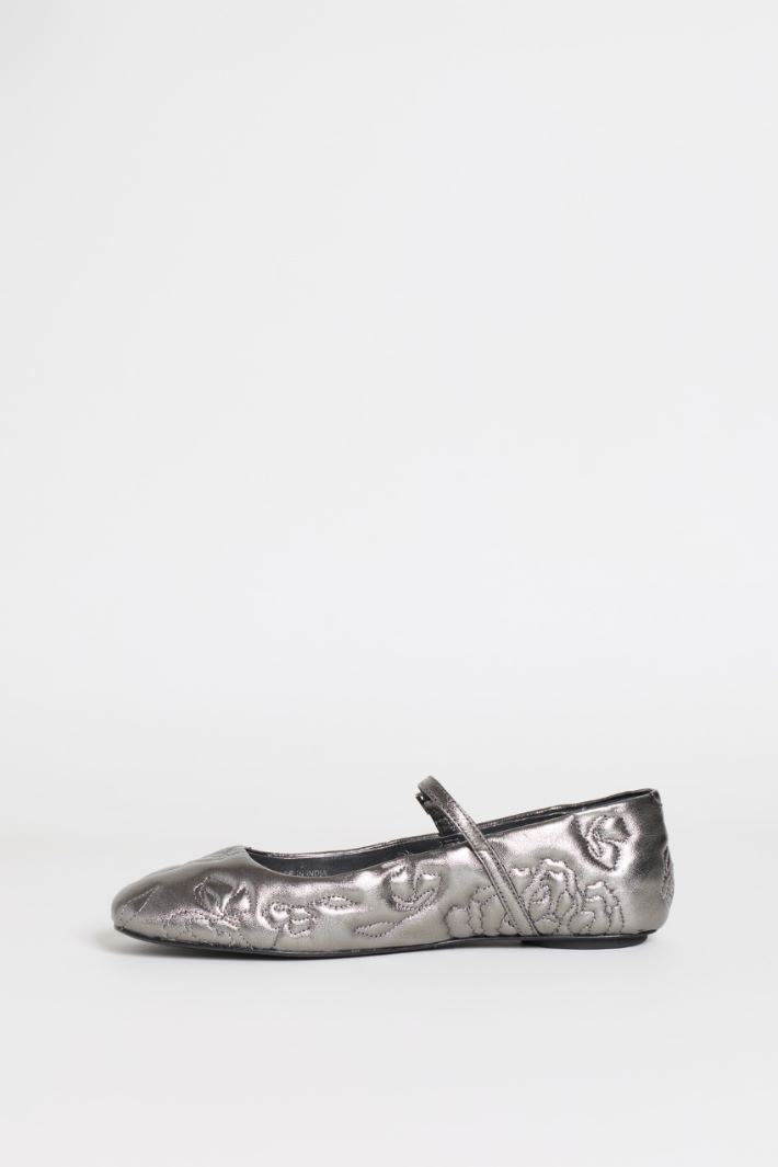 Bailarinas de piel laminada - PLATA - Intrend - 3