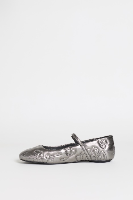 Ballerine in pelle laminata