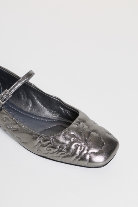 Ballerine in pelle laminata
