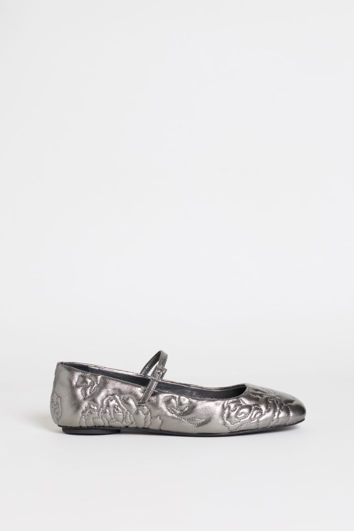 Bailarinas de piel laminada - PLATA - Intrend