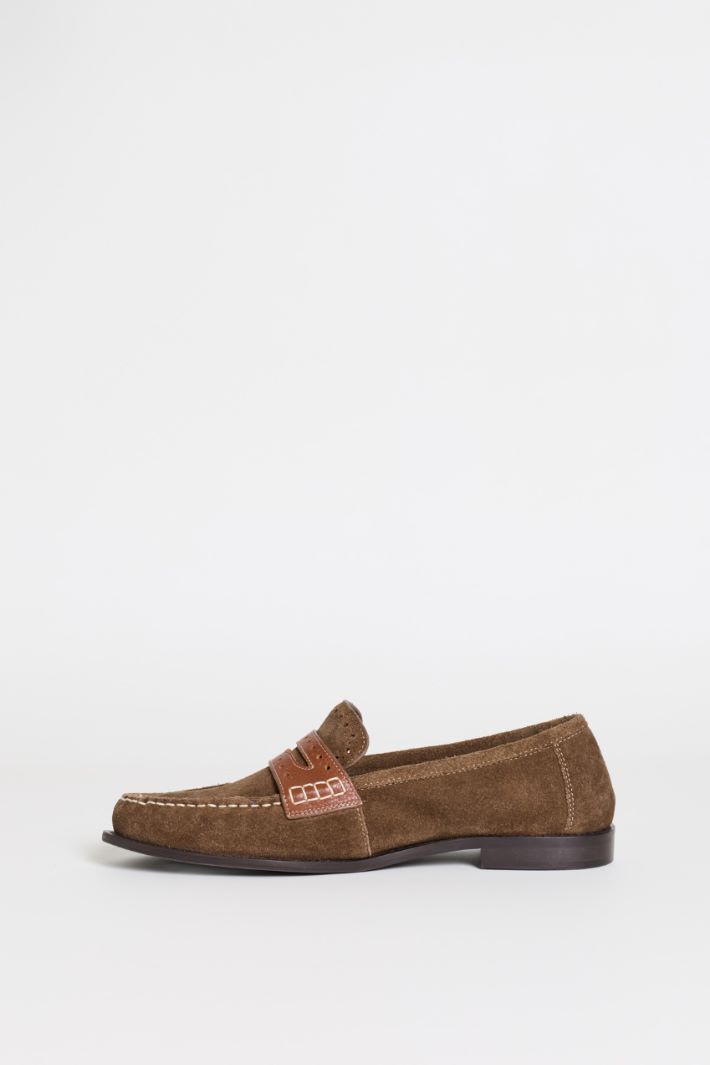 Suede loafers - BROWN - Intrend - 3