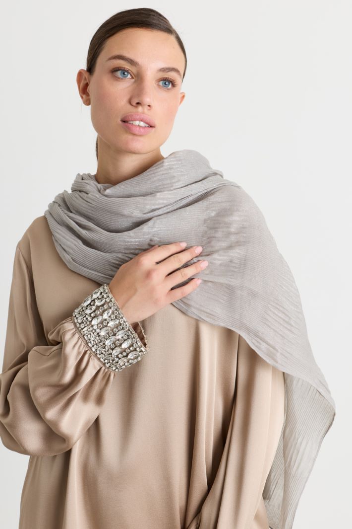 Stola in garza laminata - GRIGIO - Intrend - 2