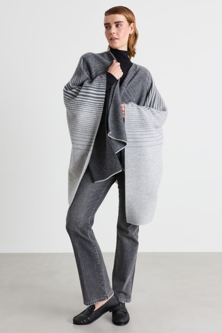 Poncho in misto lana - GRIGIO - Intrend - 3