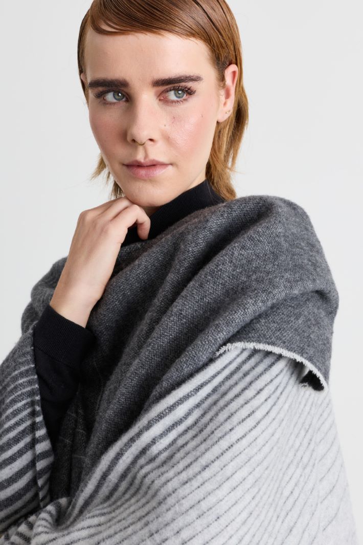 Poncho in misto lana - GRIGIO - Intrend - 4