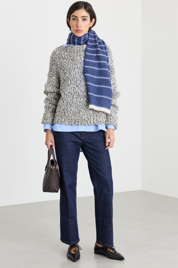 Brushed wool stole - BLUE - Intrend - 2