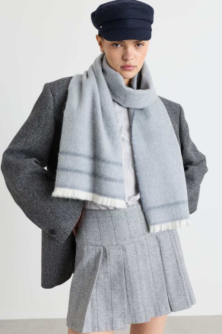 Brushed wool stole - GREY - Intrend - 2