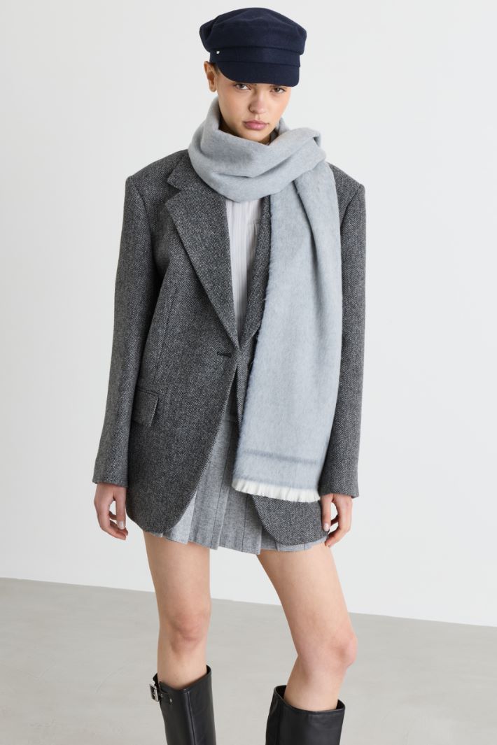 Brushed wool stole - GREY - Intrend