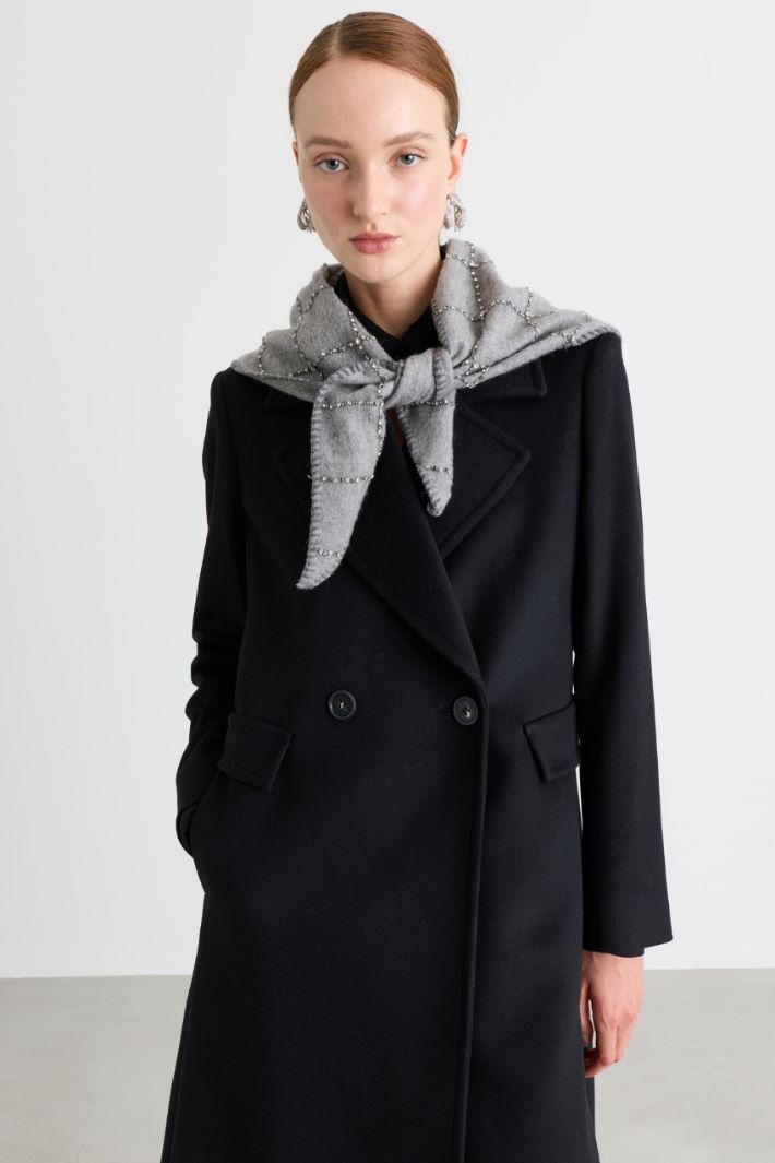 Fular de lana con pedrería - GRIS - Intrend