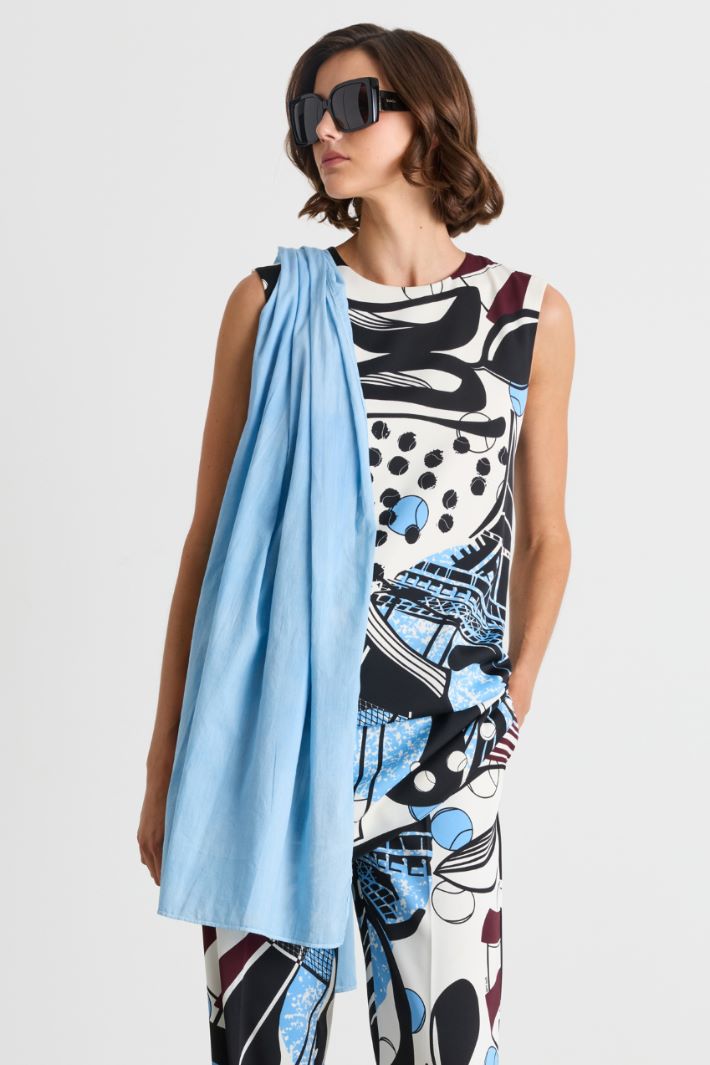 Cotton stole - LIGHT BLUE - Intrend