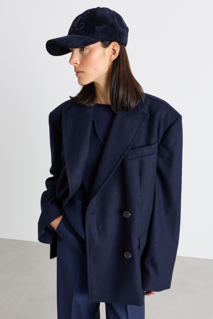 Baseballcap aus Samt - BLAU - Intrend