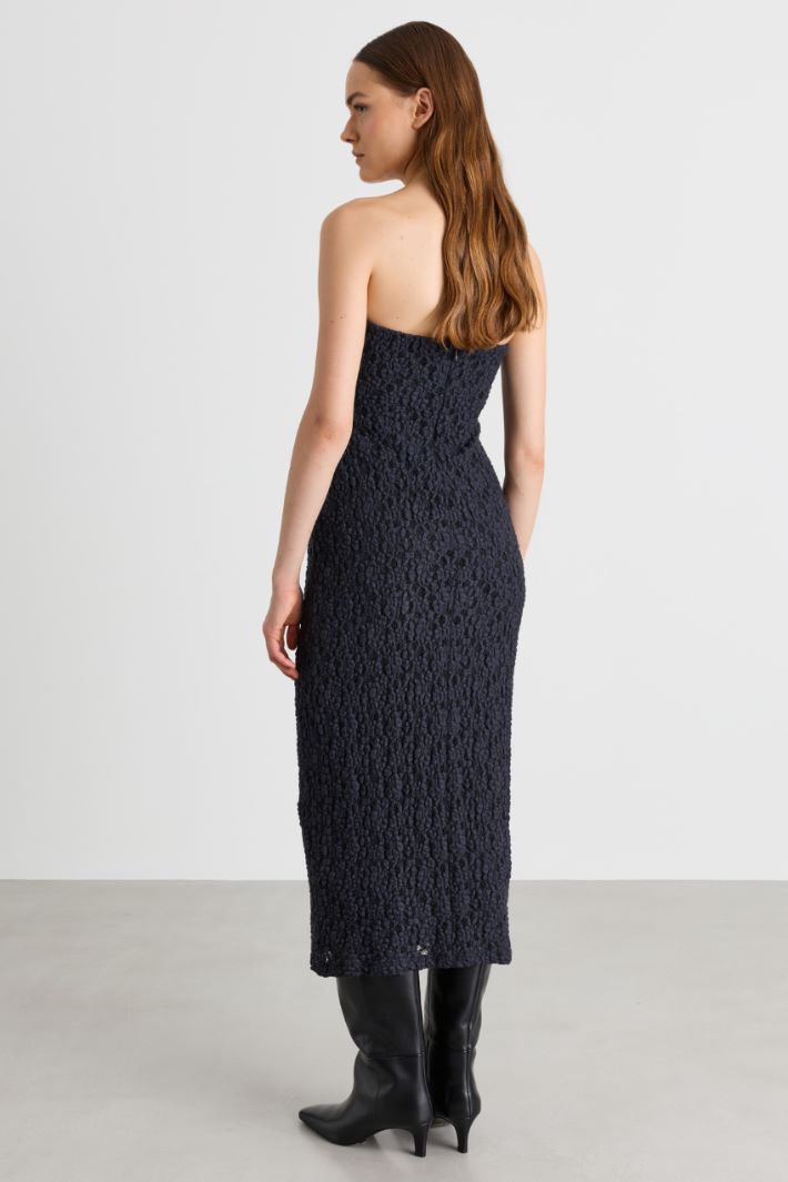 Cloqué lace dress - BLACK - Intrend - 4