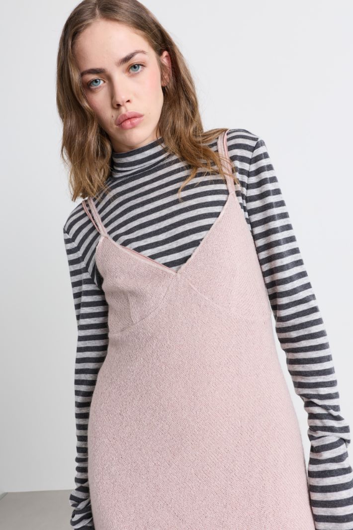 Long jersey dress - PINK - Intrend - 4