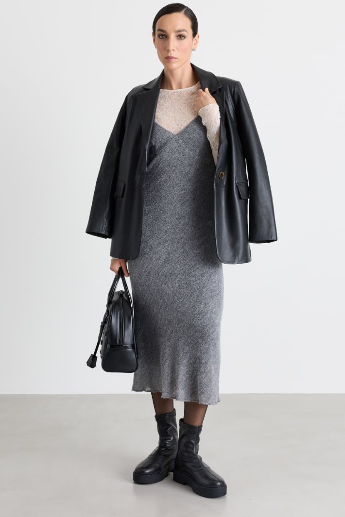 Long jersey dress - GREY - Intrend