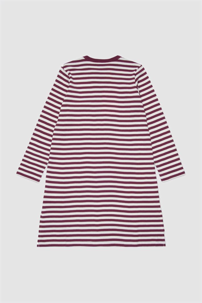 Abito corto in jersey - BORDEAUX BIANCO - Intrend - 2
