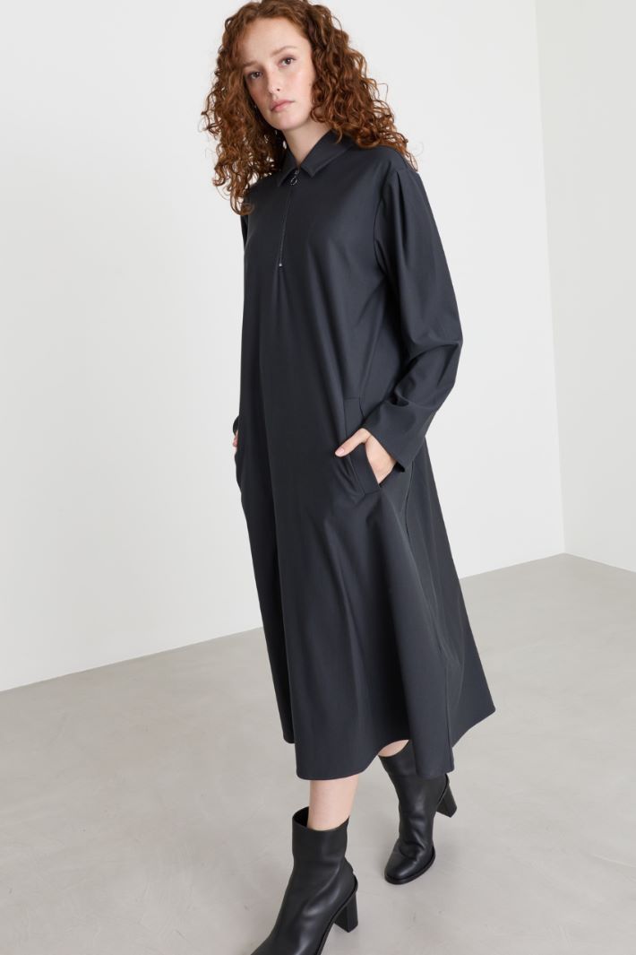 Technical jersey shirt dress - GREY - Intrend - 2