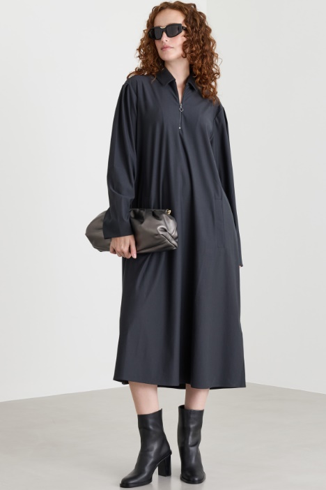Technical jersey shirt dress - Intrend