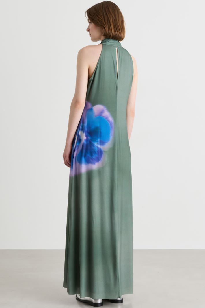 Abito in jersey con maxi fiori - VERDE - Intrend - 4