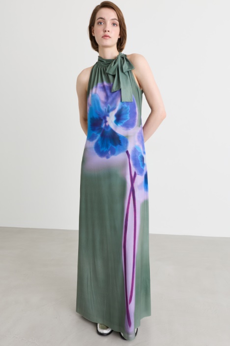 Abito in jersey con maxi fiori