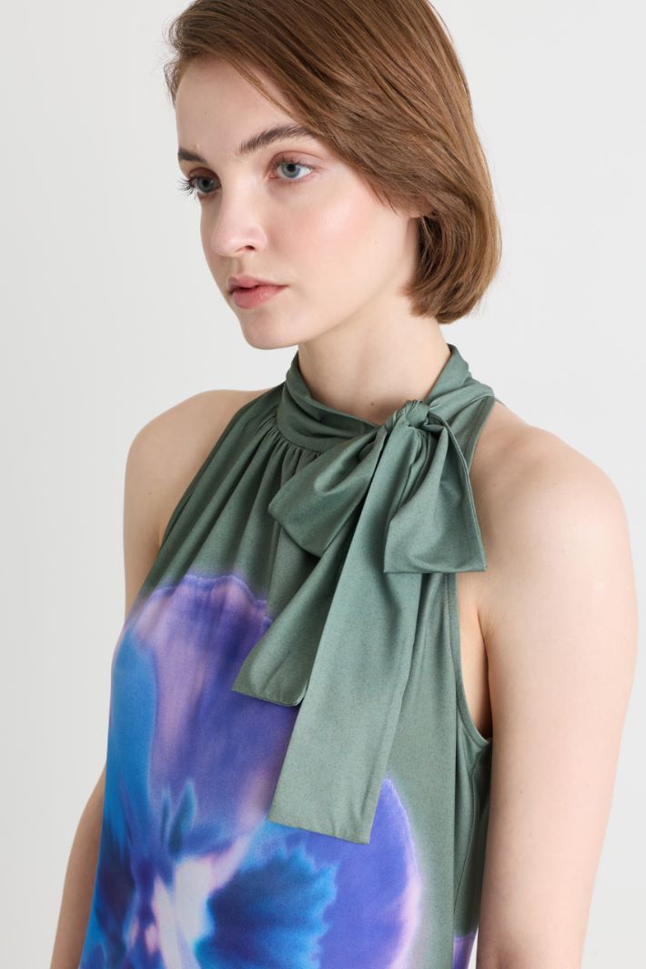 Abito in jersey con maxi fiori - VERDE - Intrend - 3