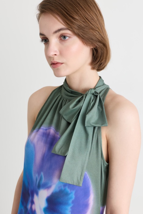 Abito in jersey con maxi fiori