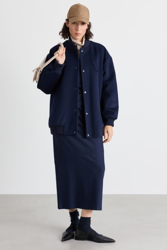 Vestido de raya diplomática sin mangas - AZUL - Intrend