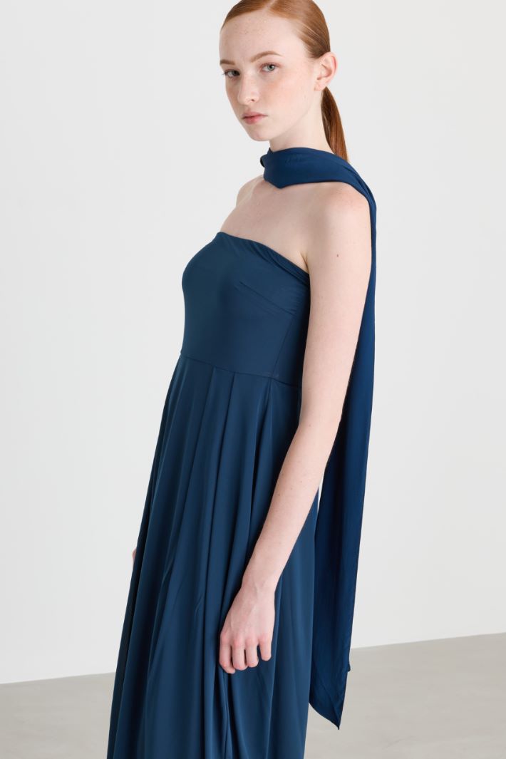 Jersey tulip dress - BLUE - Intrend - 3