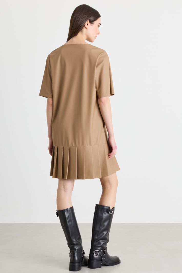 Pleated-flounce dress - CAMEL - Intrend - 4