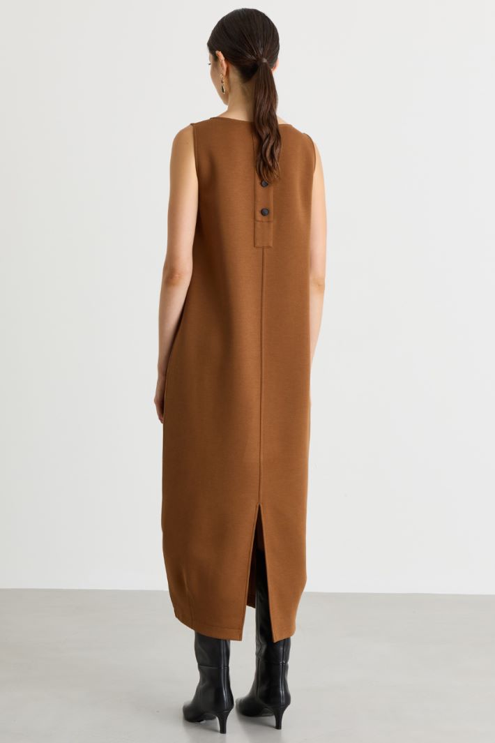 Sleeveless cocoon dress - BROWN - Intrend - 4