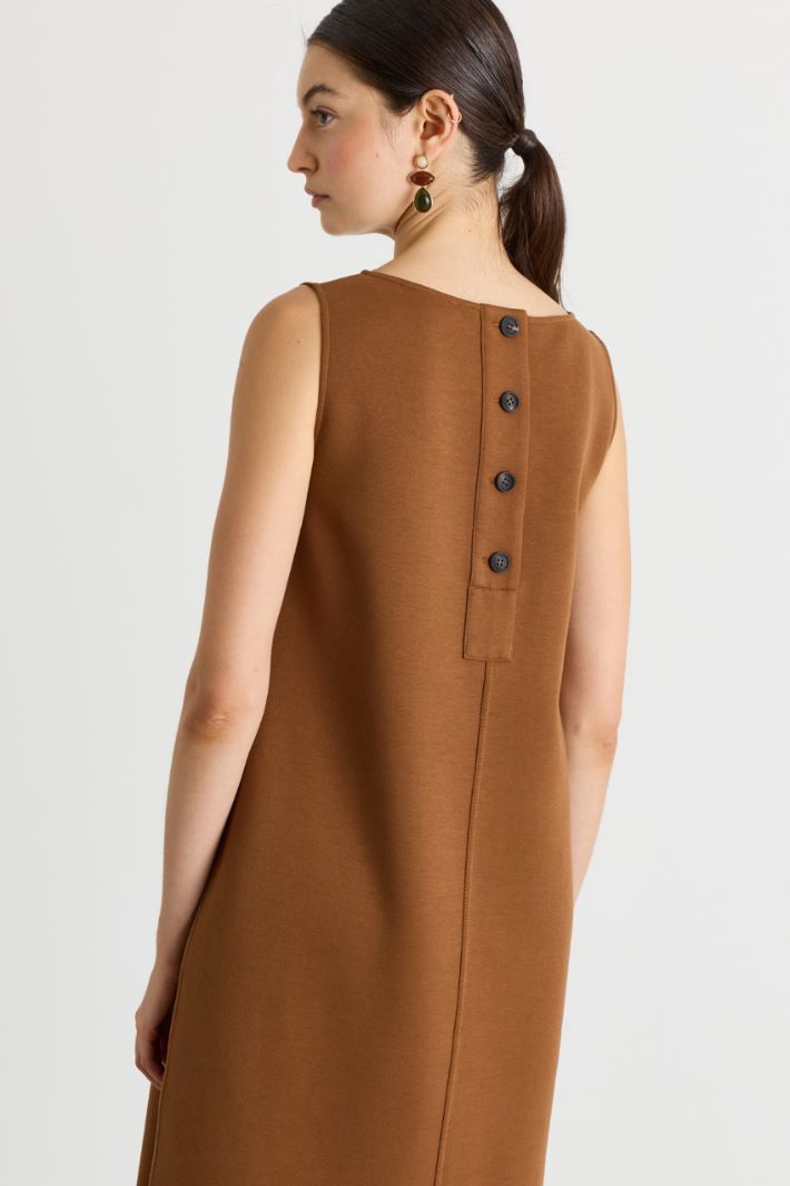 Sleeveless cocoon dress - BROWN - Intrend - 3