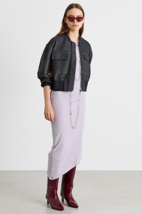 Asymmetric jersey dress - Intrend