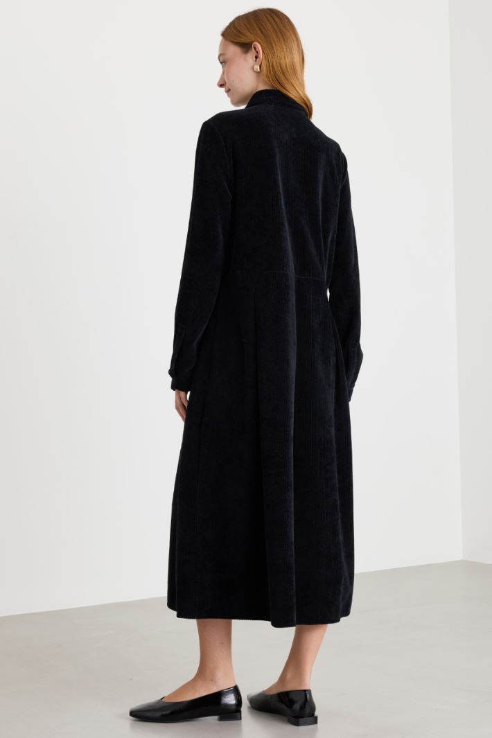 Corduroy shirt dress - BLACK - Intrend - 4