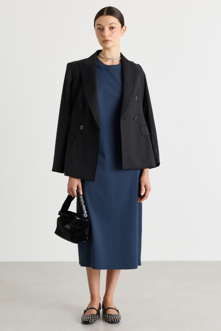 Technical jersey dress - BLUE - Intrend