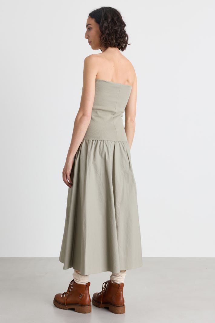2-in-1 jersey and poplin dress - GREEN - Intrend - 5
