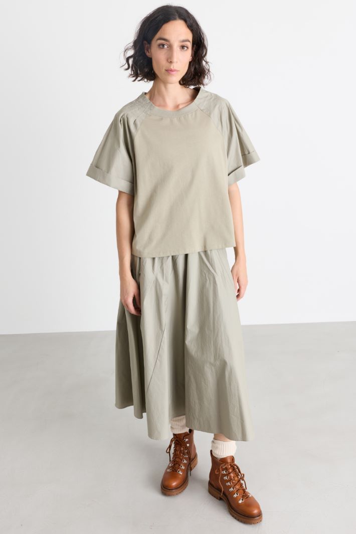 2-in-1 jersey and poplin dress - GREEN - Intrend - 2