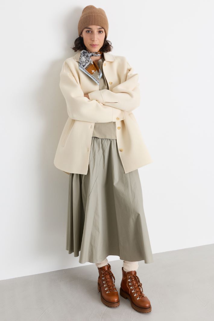 2-in-1 jersey and poplin dress - GREEN - Intrend