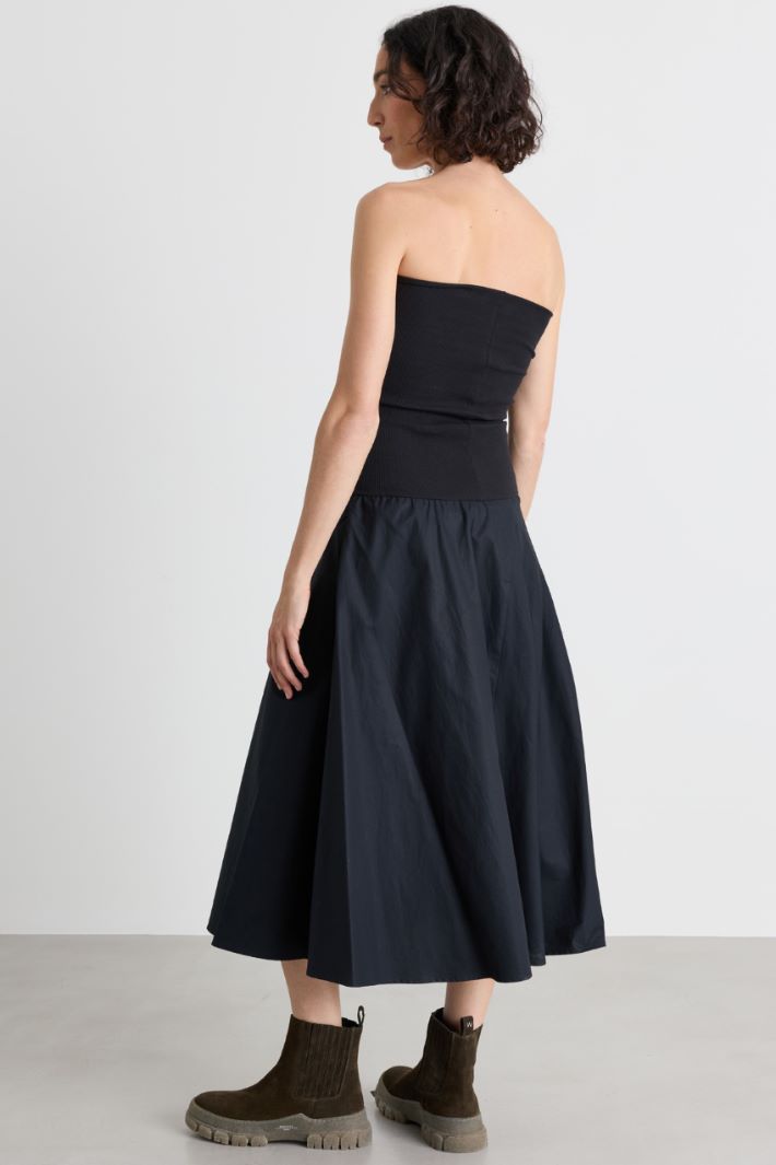2-in-1 jersey and poplin dress - BLACK - Intrend - 5
