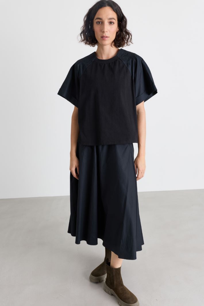 2-in-1 jersey and poplin dress - BLACK - Intrend - 2