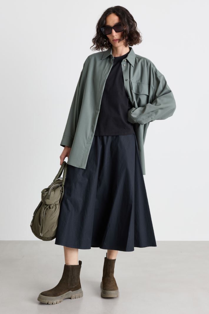 2-in-1 jersey and poplin dress - BLACK - Intrend
