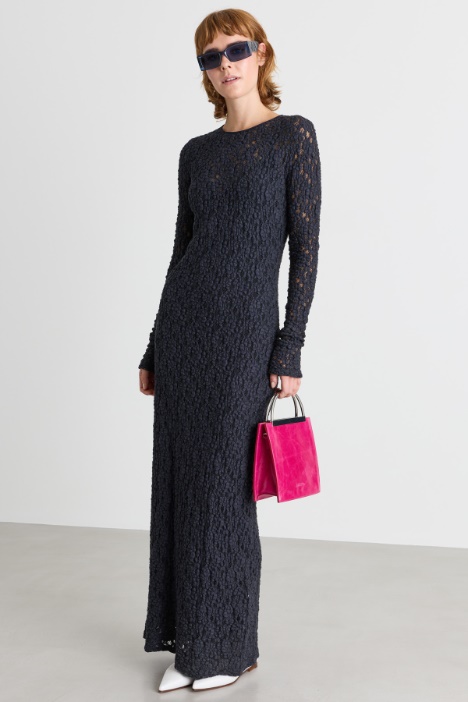 Slim-fit cloqué lace dress - Intrend
