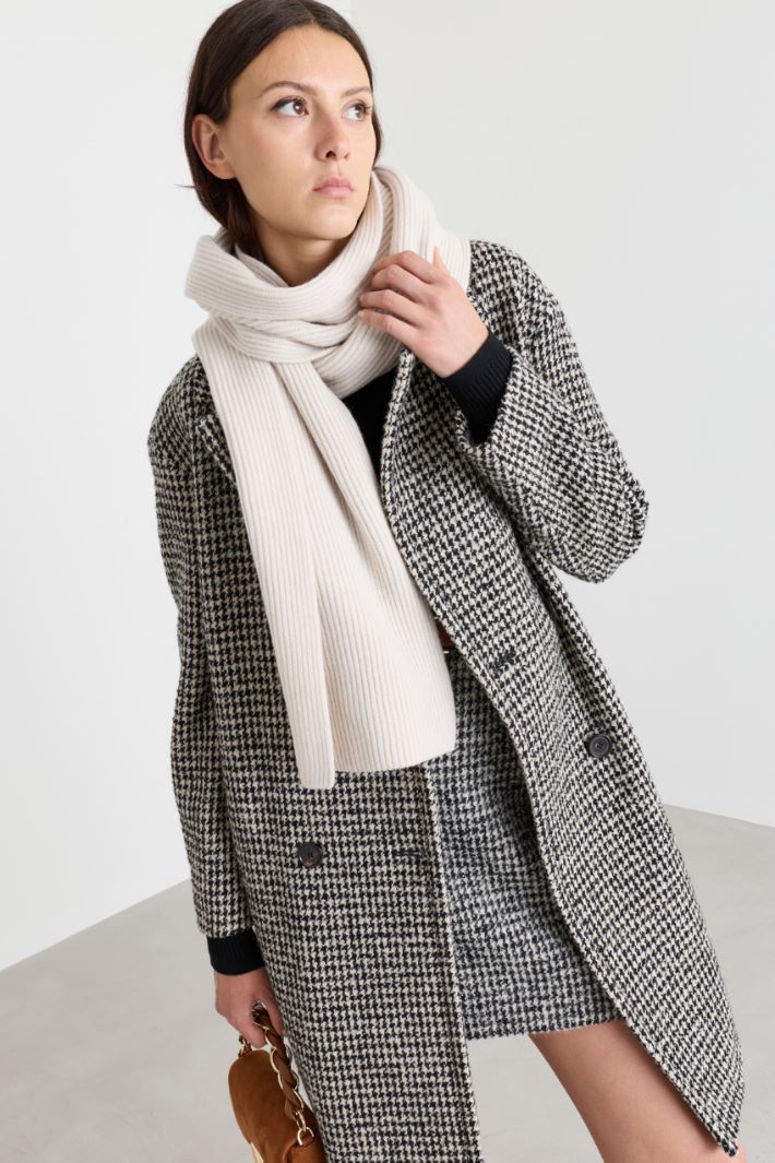 Fisherman's rib scarf - WHITE - Intrend - 2