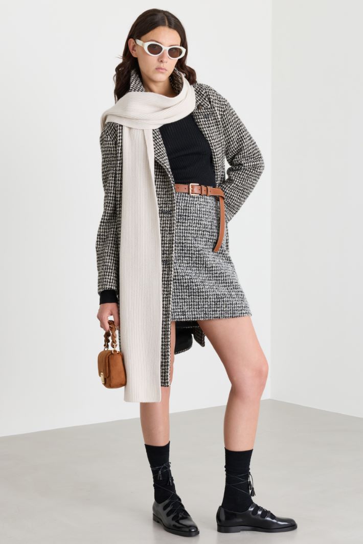 Fisherman's rib scarf - WHITE - Intrend