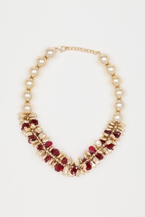 Metal and resin necklace - Intrend